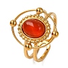 Oval Natural Carnelian Finger Rings RJEW-Q822-30G-02-1