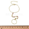 Brass Micro Pave Cubic Zirconia Mittens Bracelets BJEW-C156-01G-01-5