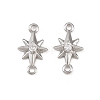 Brass Pave Clear Cubic Zirconia Connector Charms KK-H524-14P-1