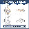 80Pcs 2 Colors Brass Micro Pave Cubic Zirconia Pendants KK-UN0005-15-3