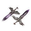 Natural Amethyst Faceted Pointed Bullet Shaped Big Pendants G-T145-01R-06-3
