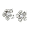 Flower Brass Micro Pave Cubic Zirconia Stud Earring Findings KK-M326-08P-1