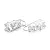 Brass Clear Cubic Zirconia Charms ZIRC-G170-10P-3