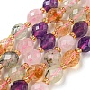 Natural Amethyst & Rose Quartz & Prehnite & Citrine Beads Strands G-N342-53-1