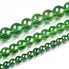 Electroplate Transparent Glass Beads Strands GLAA-T032-T6mm-AB07-4