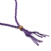 Braided Waxed Cord Empty Macrame Pouch Slider Necklace Making FIND-C061-01B-2
