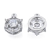 Brass Micro Pave Clear Cubic Zirconia Charms KK-N216-556P-1