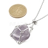 Brass Pouch Necklace Making for Gemstone Nugget NJEW-JN04369-01-5