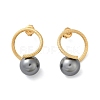 304 Stainless Steel Natural Shell Pearl Stud Earrings EJEW-G423-21G-4