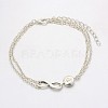 Trendy Alloy Infinity Link Anklets AJEW-AN00044-2