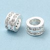 Rack Plating Brass Cubic Zirconia European Beads KK-R147-10S-4