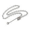 304 Stainless Steel Toggle Heart Y Necklaces for Women NJEW-M101-04P-2