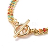 4Pcs 4 Colors Brass Curb Chain Bracelets BJEW-SZ0001-018-4