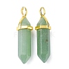 Natural Green Aventurine Pointed Pendants G-G025-01G-09-2