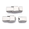 Tarnish Resistant Smooth Surface 201 Stainless Steel Watch Band Clasps X-STAS-R063-65-1