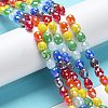 Electroplated Glass Beads Strands GLAA-B013-01F-2