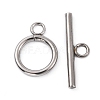 Stainless Steel Ring Toggle Clasps STAS-Q179-01-1