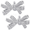 2Pcs Alloy Micro Pave Cubic Zirconia Bowknot Clip AJEW-CP0010-55-9