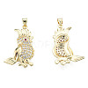 Brass Micro Pave Clear Cubic Zirconia Pendants ZIRC-N039-263-1