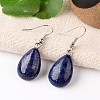 Natural Lapis Lazuli Drop Dangle Earrings X-EJEW-J089-09-1