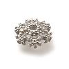Rack Plating Brass Micro Pave Clear Cubic Zirconia Bead Caps KK-H508-22B-P-2