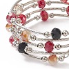 Glass Beads Five Loops Wrap Bracelets BJEW-JB09056-02-4