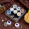 9 Slots Mini Round Plastic Jewelry Screw Top Bead Jars Sets with Velvet Inside AJEW-WH0472-42A-5