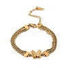 304 Stainless Steel Butterfly Link Bracelet with Box Chains BJEW-D060-02G-1