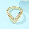 Adjustable Brass Micro Pave Clear Cubic Zirconia Finger Rings RJEW-S044-140-NF-1