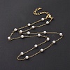 PVD Vacuum Plating 304 Stainless Steel Beaded Necklaces NJEW-E064-06G-2