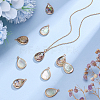 10Pcs 2 Colors Brass Pave Natural Paua Shell Teardrop Pendants DIY-AR0004-79-4