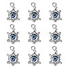 30Pcs Tibetan Style Alloy & Evil Eye Resin Pendants PALLOY-CJ0002-78-1