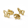 PVD Vacuum Plating 304 Stainless Steel Tiny Hollow Out Butterfly Stud Earrings for Women EJEW-P212-09G-2