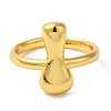 Initials Brass Open Cuff Ring for Women RJEW-N046-02I-G-2