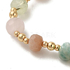 Faceted Rondelle Natural Citrine & Rose Quartz & Sunstone & Amazonite & Prehnite Bead Stretch Bracelets BJEW-P318-02G-01-3