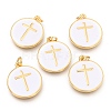 Brass Enamel Pendants X-KK-B027-02G-B-1