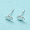 Oval 925 Sterling Silver Stud Earring Finddings STER-K174-13S-2