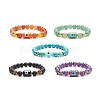 Gemstone Round Beaded Stretch Bracelet BJEW-JB08633-1