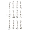 12Pcs 12 Style Alloy Pendant Decorations HJEW-JM02201-1