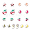 18Pcs 9 Style 3D Printed ABS Plastic Imitation Pearl Beads KY-YW0001-14-1