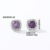 Elegant Zircon Square Stud Earrings for Women TY1635-11-1