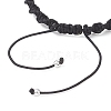 Natural White Moonstone & Lava Rock & Obsidian & Larvikite Round Beads Braided Bead Bracelets for Women BJEW-JB12917-03-4