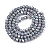 Electroplate Opaque Solid Color Glass Beads Strands EGLA-A044-P4mm-L10-3