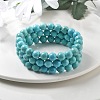 Natural Howlite Bead Stretch Bracelets BJEW-K212-B-011-4