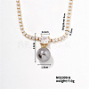 Elegant Pearl Pendant with Shiny Diamond Chain Necklace Jewelry for Women TF6886-6-1