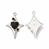 Rack Plating Alloy with Glass Pendants FIND-G051-03P-2