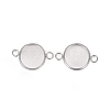 201 Stainless Steel Cabochon Connector Settings STAS-F191-15S-D-3