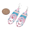 Iron with Glass with Natural White Jade Dangle Stud Earring EJEW-MZ00183-3
