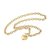 304 Stainless Steel Heart Pendant Cable Chain Necklaces for Women NJEW-C084-05G-5