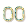 Rack Plated Brass Micro Pave Cubic Zirconia Clasps KK-Z039-06A-G-1